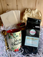 Load image into Gallery viewer, Christmas Gift Set with Sip &amp; Relax Gourmet Ground Coffee - RollinsCafe
