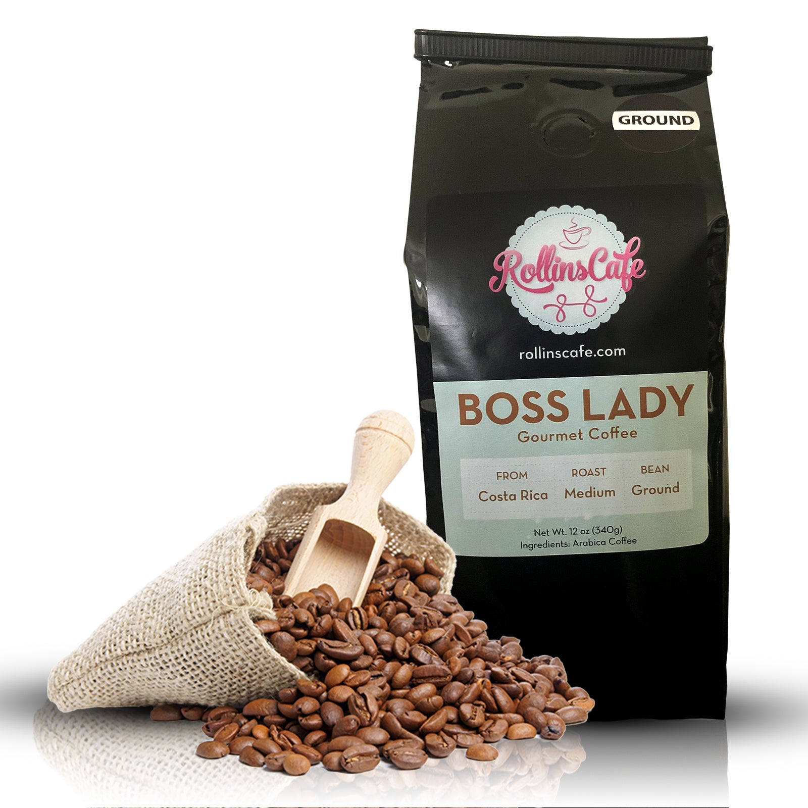Boss Lady Costa Rican Gourmet Ground Coffee Medium Roast Sealed Fresh