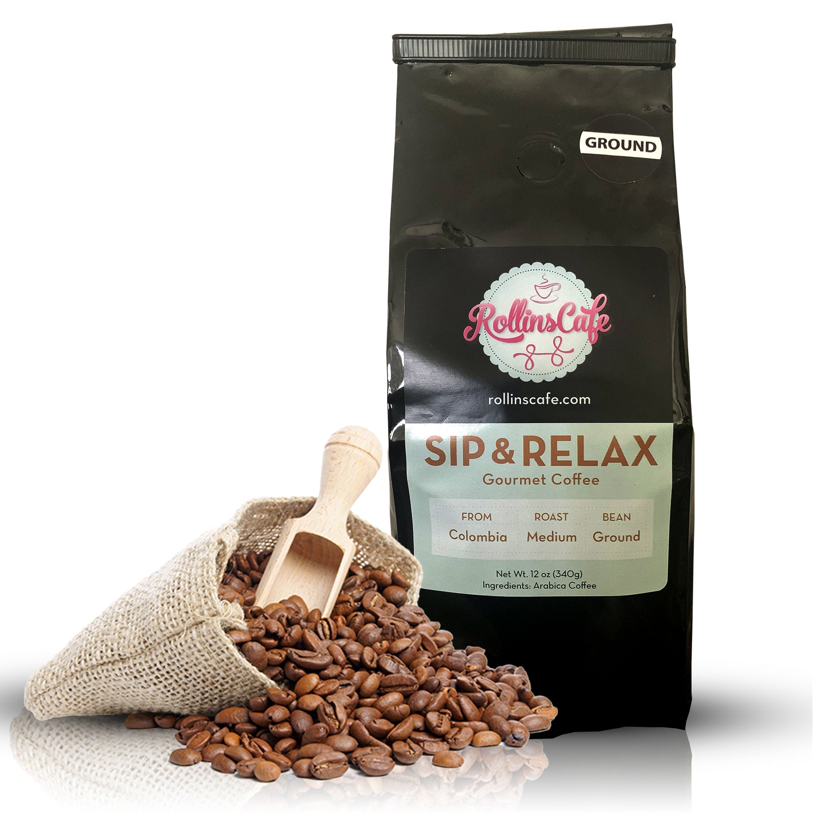 Sip & Relax Columbian Gourmet Ground Coffee Medium Roast Sealed Fresh