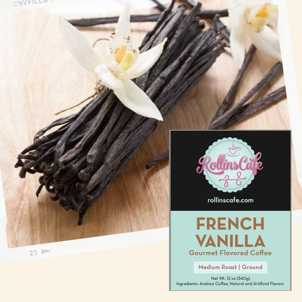 French Vanilla Gourmet Flavored Ground Coffee Medium Roast Sealed Fresh - RollinsCafe