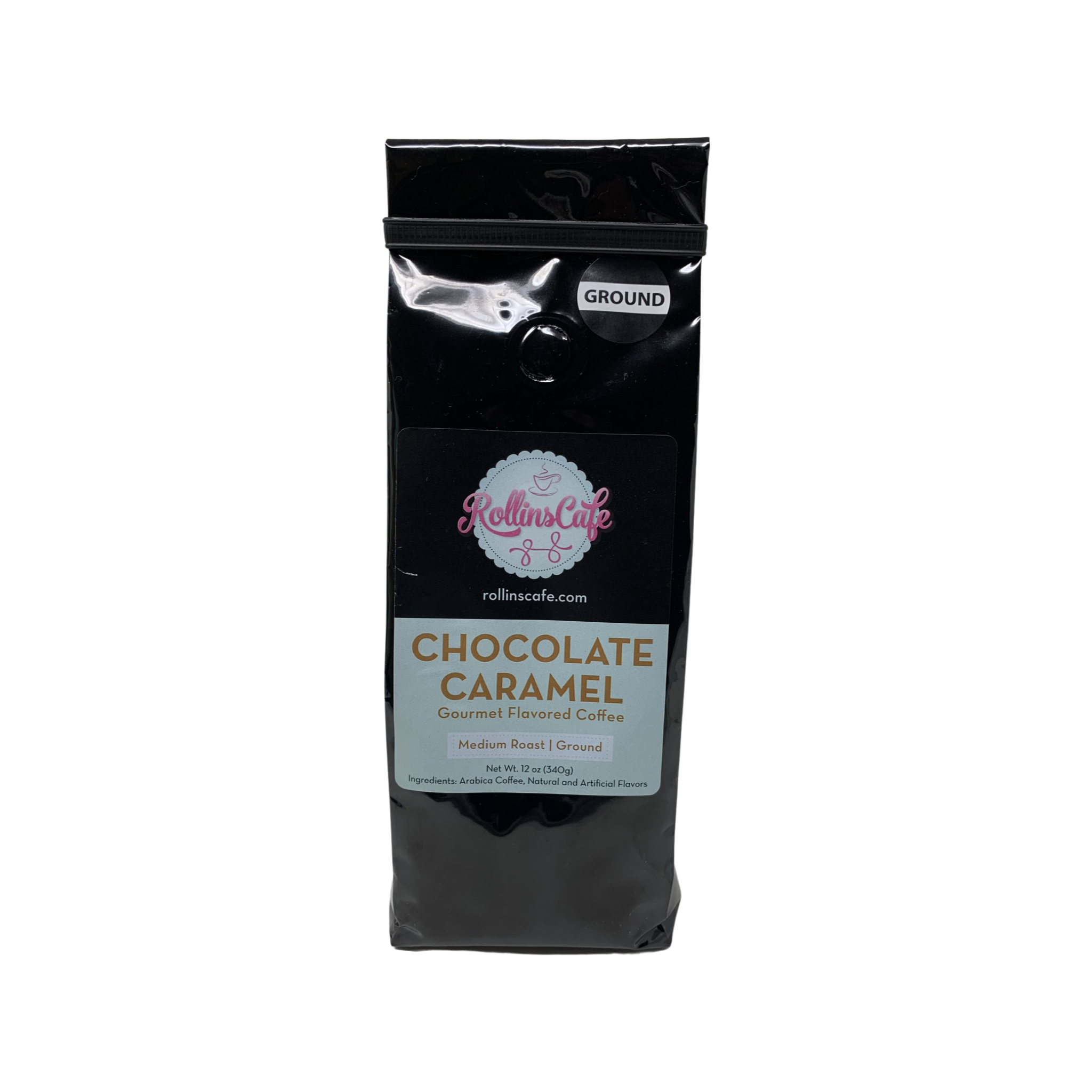 Chocolate Caramel Gourmet Flavored Ground Coffee Medium Roast Sealed Fresh - RollinsCafe